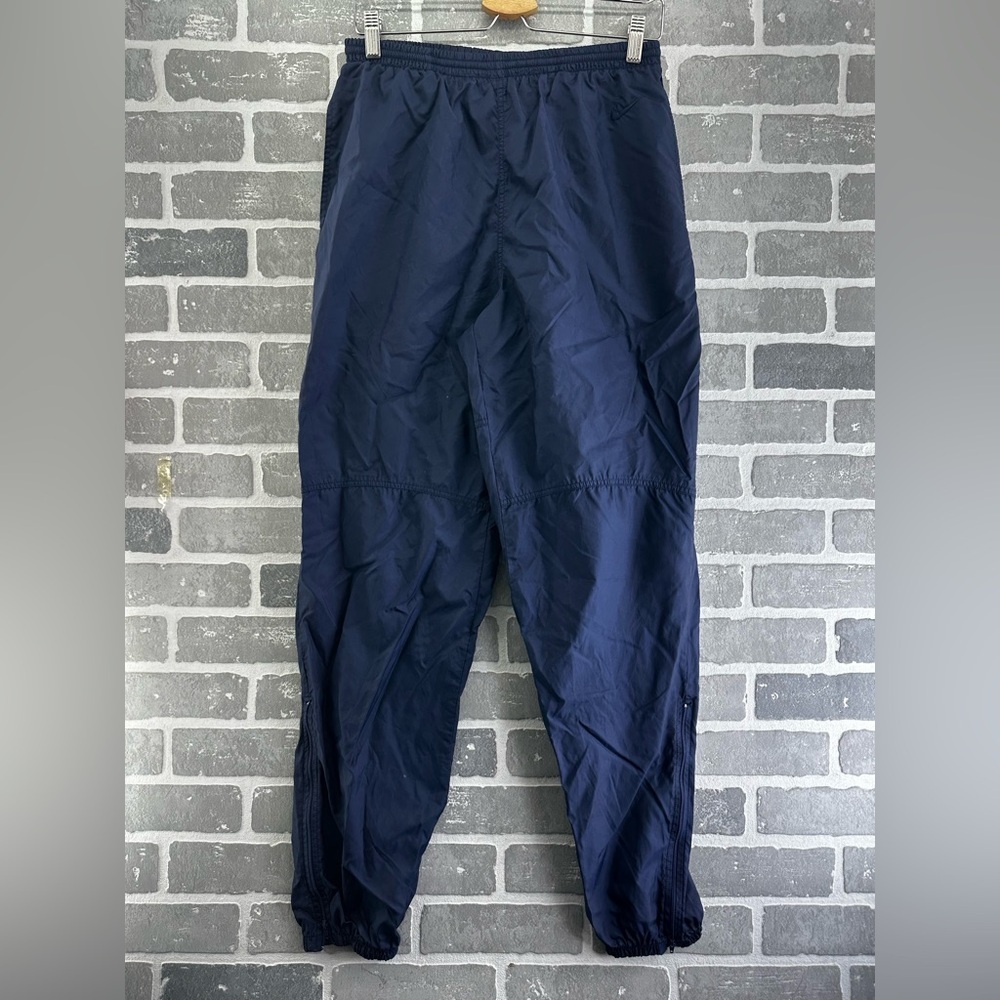 Vintage 90s Nike Windbreaker Navy Blue Track Pants Ankle Zip Unlined Large